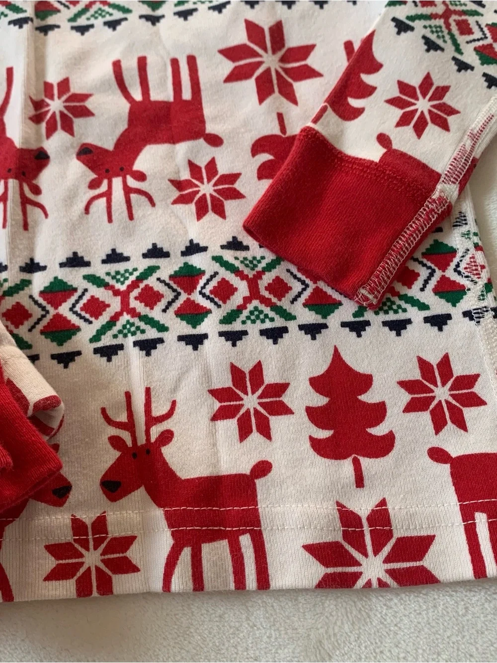 Hanna Andersson Festive Holiday Red and White Kids Pajamas Size 6/7